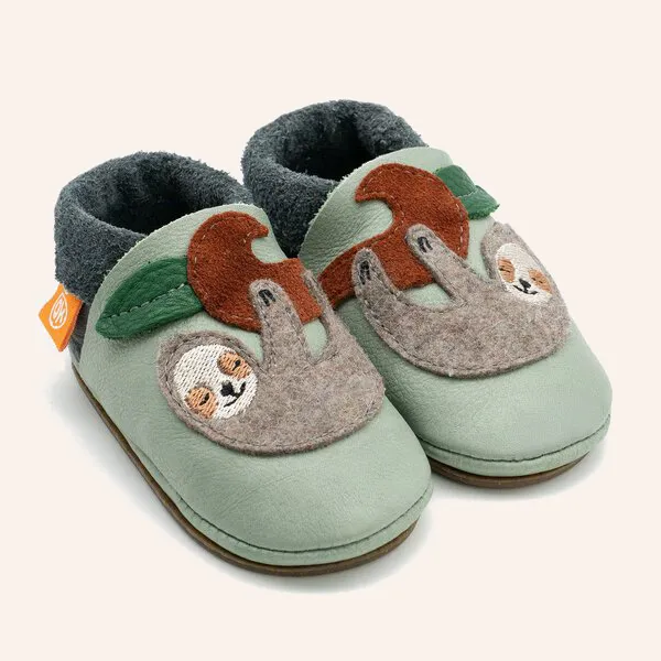 orangenkinder-amigo-kinder-barfu-schuhe-pauli-faultier-kita-hausschuhe-leder image 1