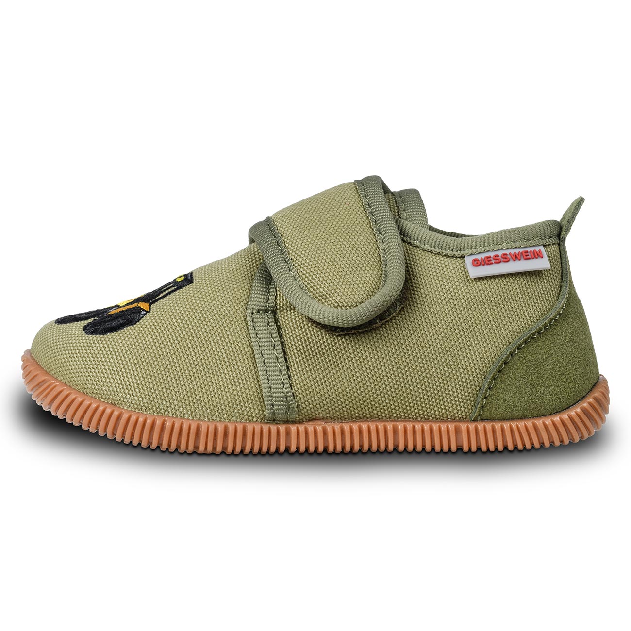 giesswein-saarmund-slim-fit-kinder-hausschuh-baumwolle-gr-n-klett image 4