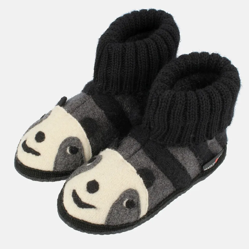 haflinger-h-ttenschuh-panda-kinder-hausschuh-schurwolle image 1