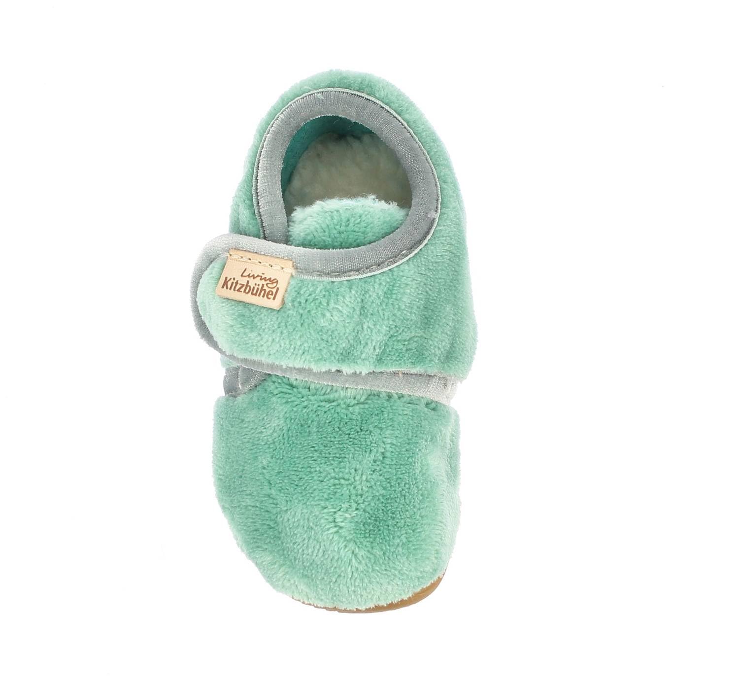 living-kitzb-hel-babyklettschuh-samt-unifarben-timeless-lammfell-hausschuh image 2