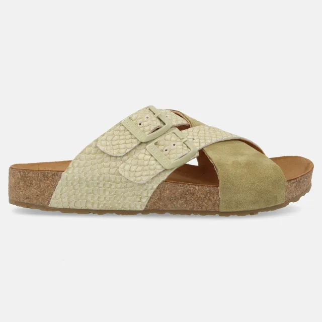 haflinger-bio-amiga-leder-pantolette-mit-korkfu-bett-und-schnalle image 1