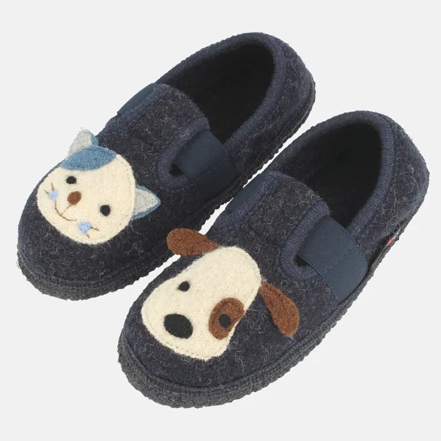 haflinger-slipper-pets-kinder-hausschuh-wollwalk-tiermotiv-mit-gummizug image 1